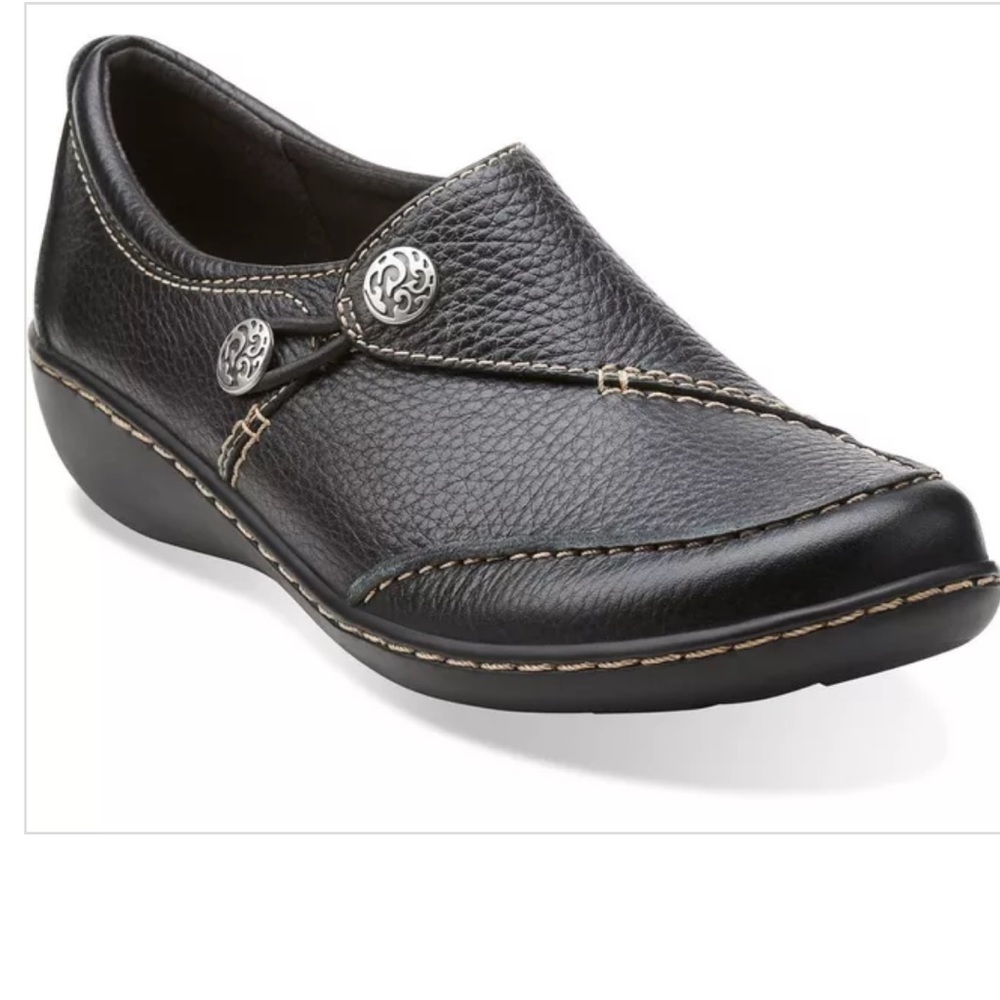 Clark’s Bendables Ashland Lane Tumbled Leather Slip-On Shoes New in Box Size 7